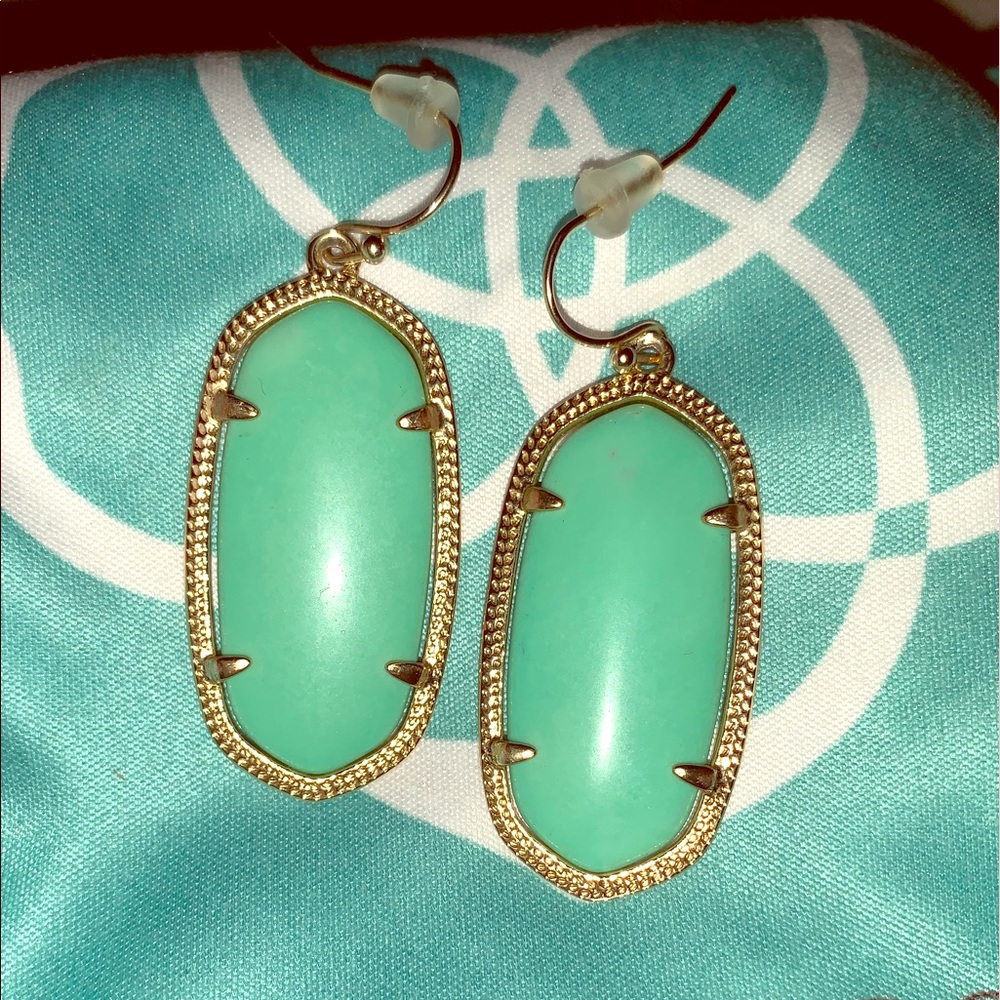 Kendra Scott Elle earrings (Teal).